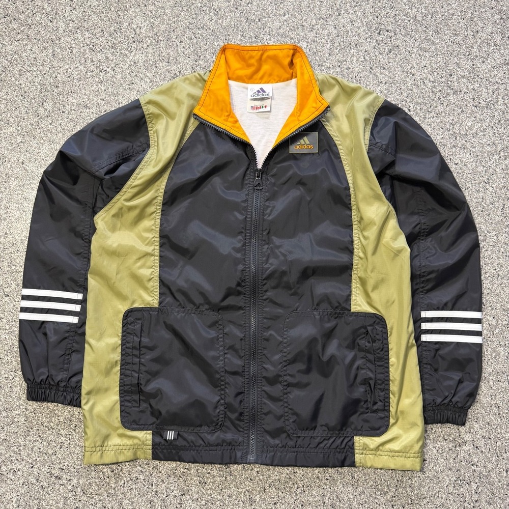 Vintage Adidas Windbreaker  Jacket Womens L Full Zip Lined Track Top Jogging